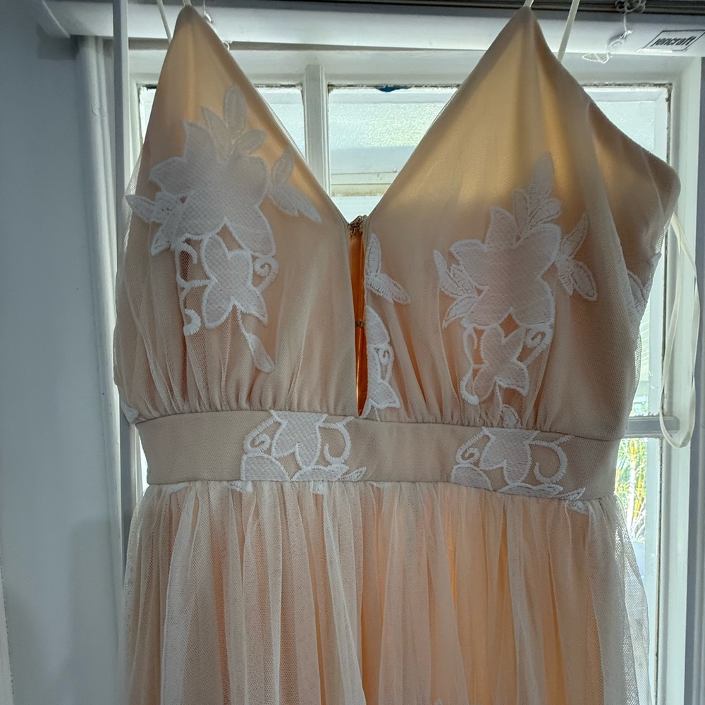 Southern Fried Chics Cream Dress with Lace